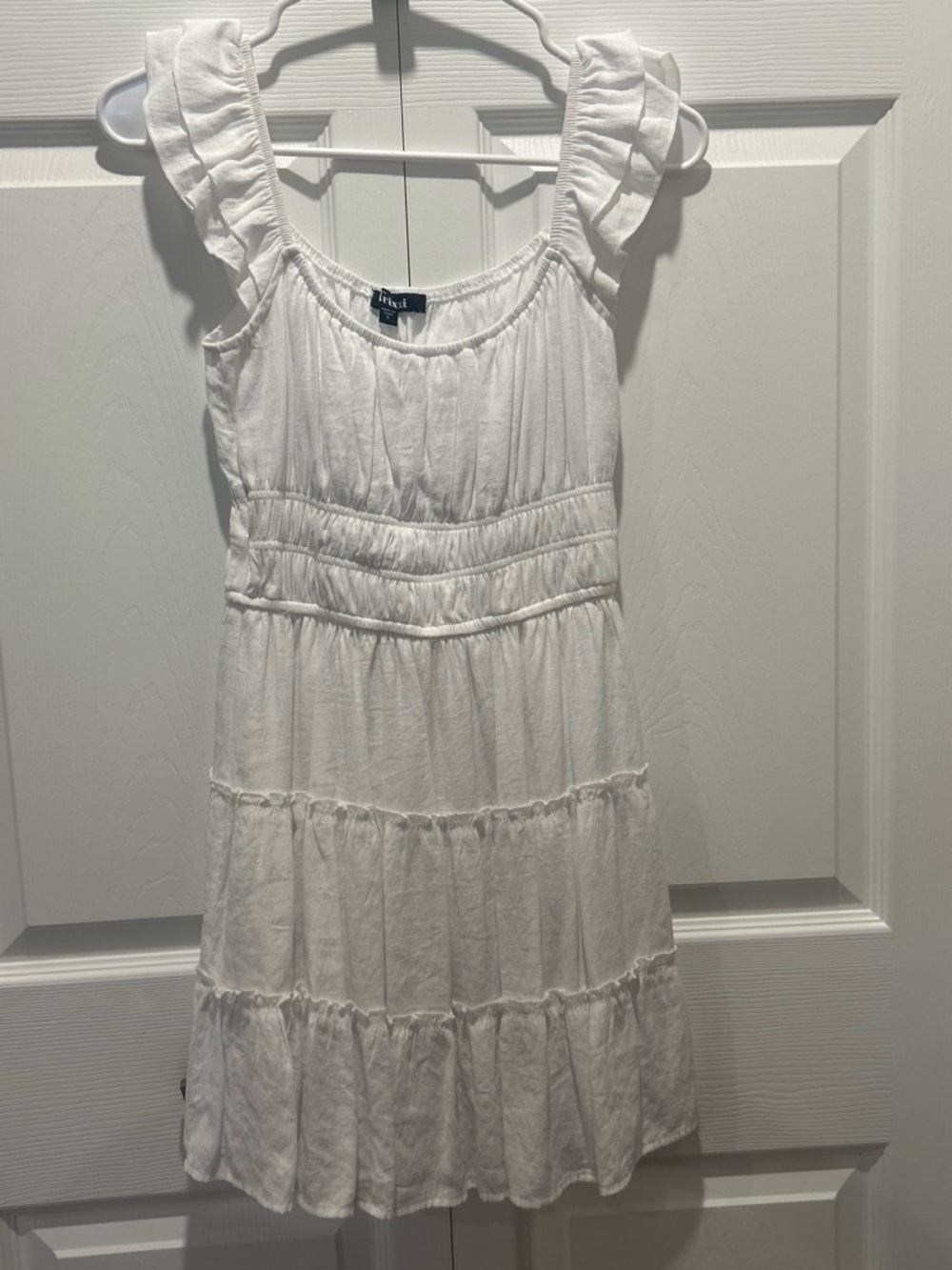 Trixxi White Ruffled Strap Tiered Sundress